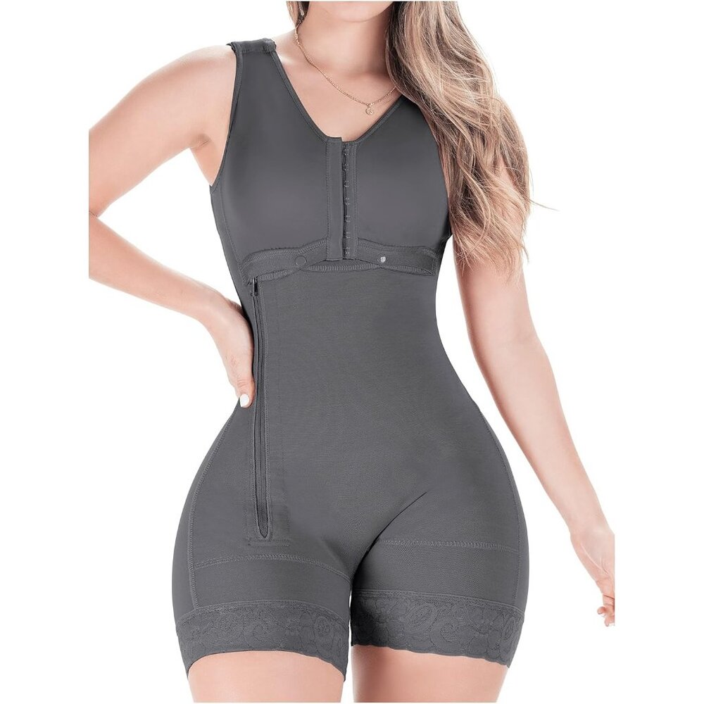 Women's Black Ash Pp53 Tummy Control Body Shaper Colombian Bodysuit Shapewear